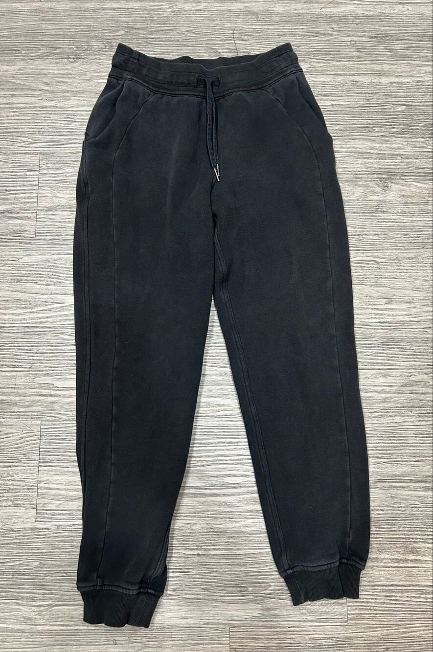 Lululemon Scuba Mid-Rise Oversized Fleece Joggers Black Size 4 Sweatpants EUC